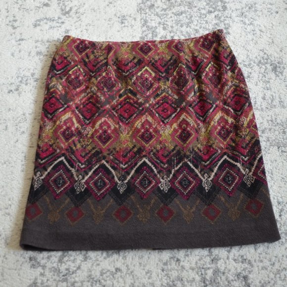 J. Jill Patterned Slip On Stretch Skirt Size Small P - Picture 3 of 11